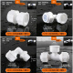 Accesorios de calentador de agua solar de Maisanghe Calentador de agua Puques de agua superior e inferior Frozen 12164 Puntos Juntas de tubería de plástico de aluminio 1216-4 Puntos Extra Direct (plástico) 5 piezas