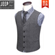 Jeep (JEEP) high-end men's suit British style herringbone pattern tweed wool suit suit herringbone suit three-piece suit for men gray (three-piece suit) S110Jin Jin equals about 0.5 kg