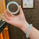 Shi Jingxuan Jade Bracelet, Sunny Green Ice Jade Bracelet, Myanmar Peace Jade Bracelet, Treated as a Chinese Valentine's Day Gift, Inner Diameter Ring 53-54mm, Comes with Certificate + Gift Box Packing