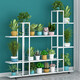 
YASITE flower rack living room floor-standing storage rack balcony decoration rack succulent green ivy flower pot rack movable flower rack white yarn pattern [length 120 width 26 height 114.5cm]