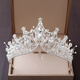 Crown tiara adult bride crown wedding atmosphere Japanese and Korean wedding hair accessories 18th birthday O style silver crown 15*6CM