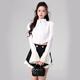 White shirt women's 2024 spring new niche French style bow lace splicing sleeve shirt white S recommended 85-100Jin Jin equals 0.5 kg