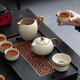 Chayan Kungfu tea set complete set Ru kiln tea set tea tray set tea table teapot household tea making set 12-piece set