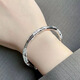 Un bracelet en argent avec des fleurs et du brocade, un bracelet de poussière de plumes canaries solide et de tirage sans décoloration, offrant une petite amie cadeau de la Saint-Valentin, bracelet de fleur