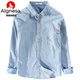 
AIGNESA denim shirt men's spring and autumn long-sleeved shirt casual light blue men's jacket pure cotton outer shirt Z723 blue (size, normal order) Regular L 110-120Jin [Jin equals 0.5 kg]