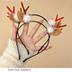 Xinghengmeng Christmas Headband Women's Christmas Antler Hairpin Headband Holiday Decoration Gift Big Bow Headband Hair Ornament Christmas Plush Antler Headband (Red)