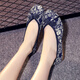 Yonghe Chun Ancient Style Embroidered Shoes Fashion Flat Women's Shoes Old Beijing Cloth Shoes Printed Cloth Hanfu Shoes National Style Cheongsam Women's Single Shoes 166 Dark Blue 40 Smaller Size