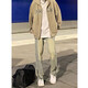 POUM Jeans Jeans Yellow Jeans Men's Spring y Autumn Street High Street Retro American Fit Pantalones casuales sueltos WKXS-K679 Mudro amarillo M