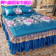 Modu European style bed skirt bed cover cover washable machine washable soft mat summer spring garden - blue 2x2.2 meters