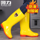 耐油耐酸碱雨鞋高筒36-45码防化学品雨靴长筒防滑防水鞋劳保胶鞋 耐油耐酸碱回力829高筒黄色-单鞋款 36