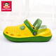 Paul Frank Big Mund Monkey Hole Schuhe Männer Sommer Hausschuhe Fahren im Freien mit Sandalen Dicke Sohle Kleidung resistente atmungsaktive Strandschuhe Frauen gelb 36-37