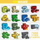 Nouvelle lettre de transformation de lettre Toy Dinosaur Combination Boy Child's Digital Robot 6 ans Génération King Kong Team 2801 (0-9) 10 Numéro + 5 symboles (boîte de couleur)