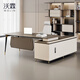 Wolin Light Luxury Desk Modern Simple Office Boss Desk Supervisor Desk Designer New Chinese Style Manager Desk 1.75 Meter Boss Desk Vice Cabinets Can Be Installed Left and Right