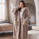 Catman Coral Velvet Paar Nachthemd für Männer und Frauen Herbst- und Winter-Pyjamas verdickte Flanell Long Bademantel Set M6189 Frauenmodell M (Empfohlen 80-100 Jin [Jin Equals Equals Equals])