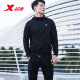 特步运动套装男卫衣春秋款2025新款春季运动服卫裤连帽外套两件套 连帽卫衣9276+黑 170/M