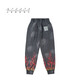 XVESSEL Waffle Plaid Trousers Destroy retro versatile trendy casual plaid trousers Spliced ​​cashew flower yellow Y21X723Y S