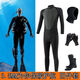 Ruipa (RUIPA) 3.5MM one-piece wetsuit for men, warm and cold protection, swimsuit for women, water rescue jellyfish suit, 4-piece suit + gloves + headgear + socks 2XL