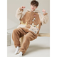 Shantoulin Village Shark Herren Herbst und Winter Großgröße einteiliger Pyjama 2024 Teenager Plüsch verdickte Korallenfell Heimkleidung ypf einteilig 3891 Braune Hirsche M Größe 160c/95jin [Jin gleich 0,5 kg]