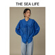 THE SEA LIFE Ou Hai Yisheng Shirt Women's 24 summer new product comfortable and neat draping large lapel casual shirt C12202 Klein Blue M