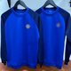 New full-time long-sleeved physical training uniform flame blue spring and autumn corporate firefighter round neck training shirt round mark one size 175/92-96