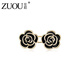 Zuoou camellia waist tightening artifact for women, waist tightening artifact, large and small adjustment buckle, jeans fixed buckle accessories, black camellia waist buckle