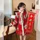Gardenia's Growth Notes Gardenia's Growth Notes Children's Clothes Girls Chinese Style Red Velvet New Year's Dress Children's New Year Clothes New Year's Eve Clothes Red Velvet 150
