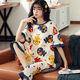 LangSha pajamas for women in summer short-sleeved cropped pants for women in spring and summer can wear cartoon cute home clothing suits for outdoors. Short-sleeved cropped pants 683 2XL_Suggested 125-135Jin [Jin equals 0.5 kg]