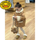 G.DUCKKIDS Little Yellow Duck Girls' Lamb Wool Jacket 2025 Autumn and Winter New Children's Fur All-in-One Coat Thickened and Warm Brown Brown Velvet 100cm
