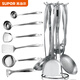SUPOR kitchenware set, stainless steel pot set, wok, hot pot, soup, milk pot, pressure cooker, steamer set, knife set, shovel spoon, cutting board, exquisite 22-piece set