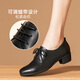 
Lushi Nan single shoes for women new 2025 autumn and winter plus velvet thick heel comfortable soft sole work shoes black small leather shoes 268-723R (heel height 3.5CM) 37