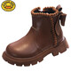 
G.DUCKKIDS girls' shoes two cotton shoes 2023 winter style children's baby girl Martin boots little girl princess boots plus velvet short boots black two cotton boots size 26 inner length about 16.2cm