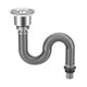 Kitchen sink drain pipe accessories wash basin sink mop pool drain pipe drain deodorant set steel wire shaped drain pipe set