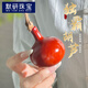 MOYAN Jade red gourd cultural toy hand piece, single-hand twisted small gourd for boys to play with, jade standard gourd 4-6cm A22-106 1 piece