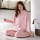 Shamiduo pajamas for women in spring and autumn pure cotton long-sleeved cardigan loose casual sweet age-reducing women's cotton home clothing set 9794 XL (recommended 120-140Jin [Jin equals 0.5 kg])