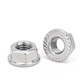 Pupan 304 stainless steel hexagonal anti-slip locking nut British fine counter-tooth padded anti-loosening nut 201 flange nut set M312