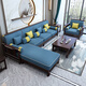
No. 1 Haoting solid wood sofa living room, new Chinese furniture small apartment single and double three-person combination 2025 new model 9901# independent three-person seat [frame] cotton linen cover