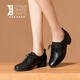 Lu Shinan black work shoes for women in autumn and winter deep mouth single shoes genuine leather mid-heel lace-up leather shoes professional thick heel commuting work shoes black 723 (heel height 3.5cm) 36