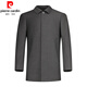 皮尔卡丹（pierre cardin）羊毛外套男春秋季高级品牌商务休闲中年男士单排扣西装领夹克外套 深灰 2XL