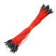 Throwing stones 1P rehearsal Dupont wire 26AWG silicone insulated wire High temperature resistant electronic wire Experimental supplies 100 wires in a bundle 20cm wire length 100 pieces/item Red 20cm male to female