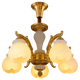 Poly Caran Restaurant Chandeliers Rectangular European Estudio europeo Lámpara de cobre completa Luxury Tea Room Foyer 2023 Nueva lámpara de mármol [7024-5L] Marble importado + latón estándar nacional National Brass