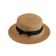 Anzhishang Korean style straw hat for women summer British retro flat top small fresh top hat sun protection beach hat travel trendy summer beige