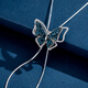 Qlady blue butterfly sweater chain women's long necklace light luxury sweater pendant accessories birthday gift
