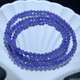 Pu Lian Natural Tanzanite Bracelet Women's Heart of the Ocean Purple Sapphire Crystal Tanzanian Gemstone Three Circle Beads Bracelet Jewelry (A18) Approximately 4.1-4.5mm