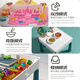 Children's toy building blocks DIY large particle multi-function assembly building block table for boys and girls Children's Day gifts 3-6 years old [super large table] 2 chairs + 719DIY + storage height