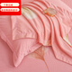 100 pure cotton four-piece set, pure cotton brushed four-piece set, thickened twill Xinjiang cotton four-piece set, skin-friendly and soft for all seasons Fangfei Manyu-Pink 1.5m bed sheet style four-piece set