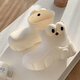 Thin strips (XIXITIAO) play with water on rainy days, anti-slip cute rain boots eva thick sole four seasons universal big eyes women wear rain boots off white single layer [cartoon big eyes] 36 36-37 large size 1