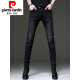 
Pier Cardin high-end summer thin black jeans men's Korean style trendy slim feet pants trendy casual trousers summer 1049 gray 34