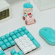 CHERRY cherry KC200 office mechanical keyboard 108-key full-size wired keyboard Office business home game keyboard Send girls Blue and white mint tea scroll