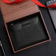 Septwolves Small Card Holder Men's Genuine Leather Thin Driver's License Coin Purse All-in-one Simple Mini Multi-Function Wallet Holiday Gift Black