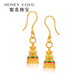 HONEYGOLD 蜜金珠宝黄金黄金耳钉足金古法珐琅白塔耳坠HGJ1592工费320元/件 5.13g